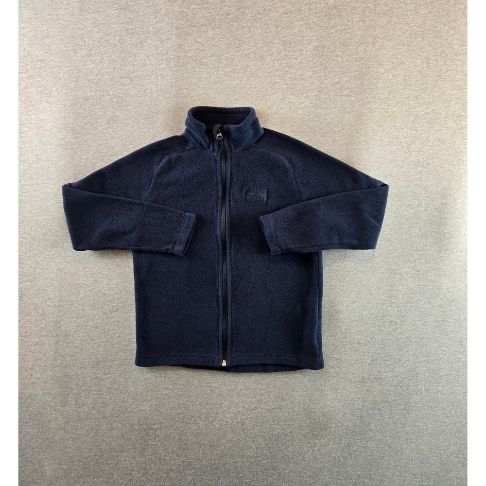 Helly Hansen Polartec Fleece Jacket Kids Size 8 Navy Blue Full Zip Mid Layer